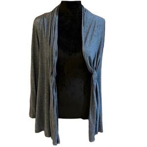 Ginger G Ladies Heather Blue Open Front Cardigan Sz Small.Poly/Viscose/Spandex.